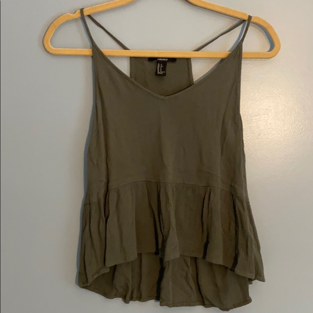 Green flowy peplum tank top from Forever 21